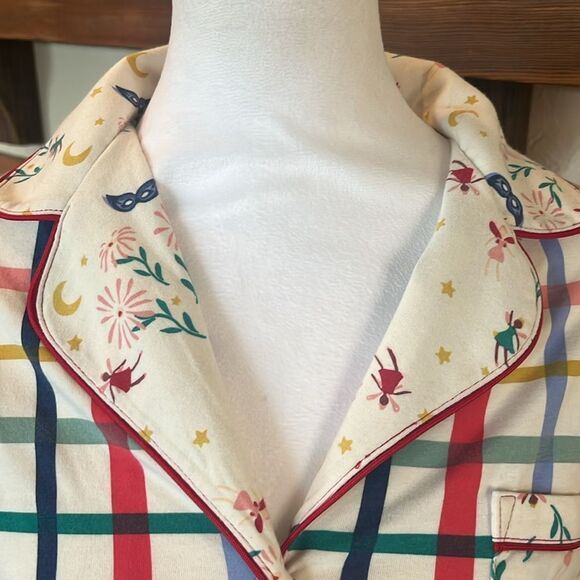 Finding Foxtail Plaid/Floral/Fairy Print Pajama Set, size M - Picture 3 of 14